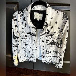 urban graphic Jean jacket M black / white